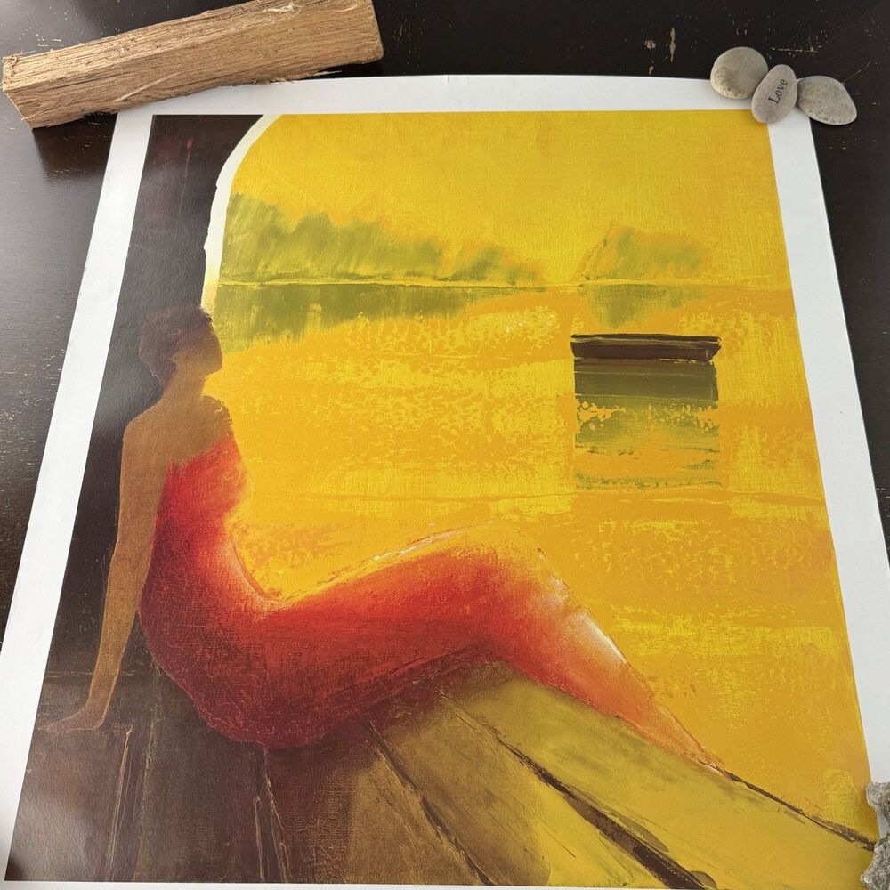 Emile Belet Seriolithograph Poster D’or Et De Reve 29”x24” Cardboard Signed